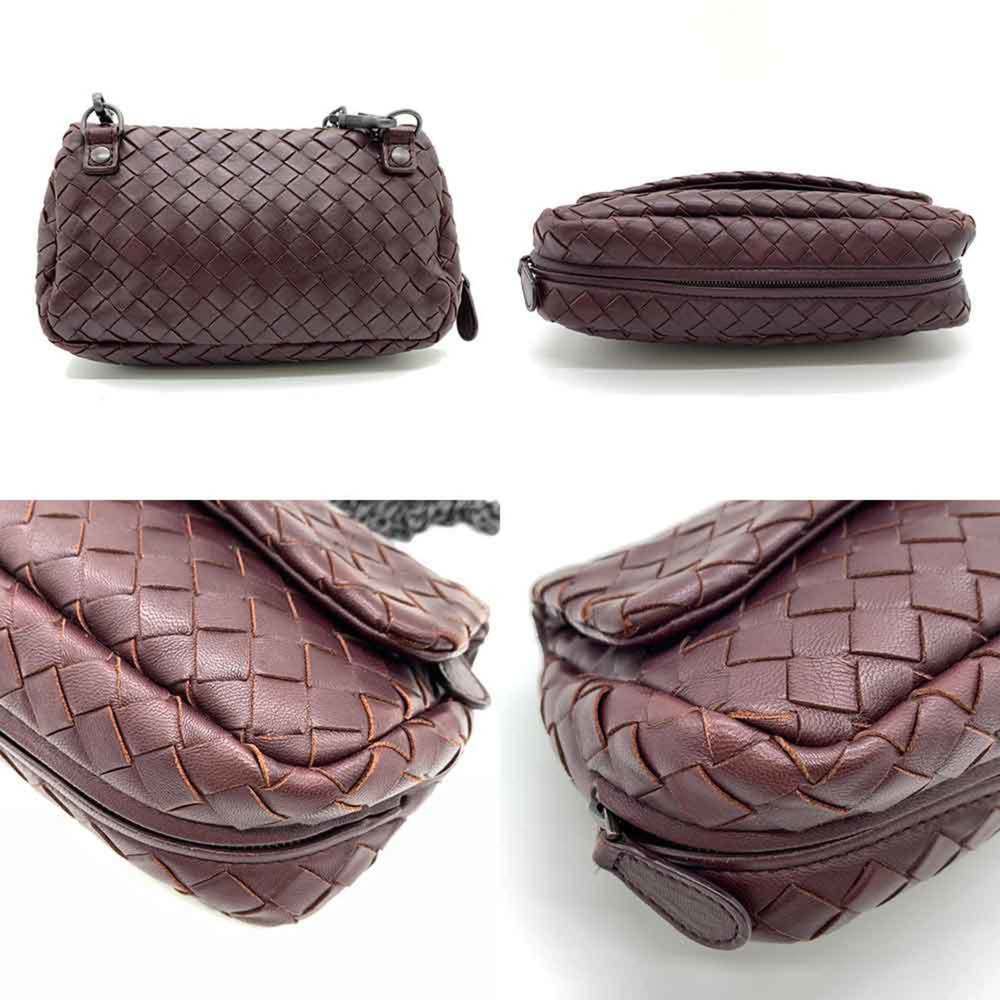 Bottega Veneta Bag Intrecciato Chain Shoulder Reddish Brown Pochette Crossbod... - Picture 2 of 6